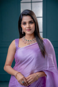 Lilac Organza Saree